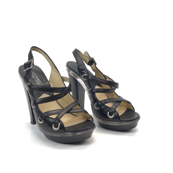Michael Kors Leather "CARLA" Platform Sandals/High Heel - Picture 3 of 8